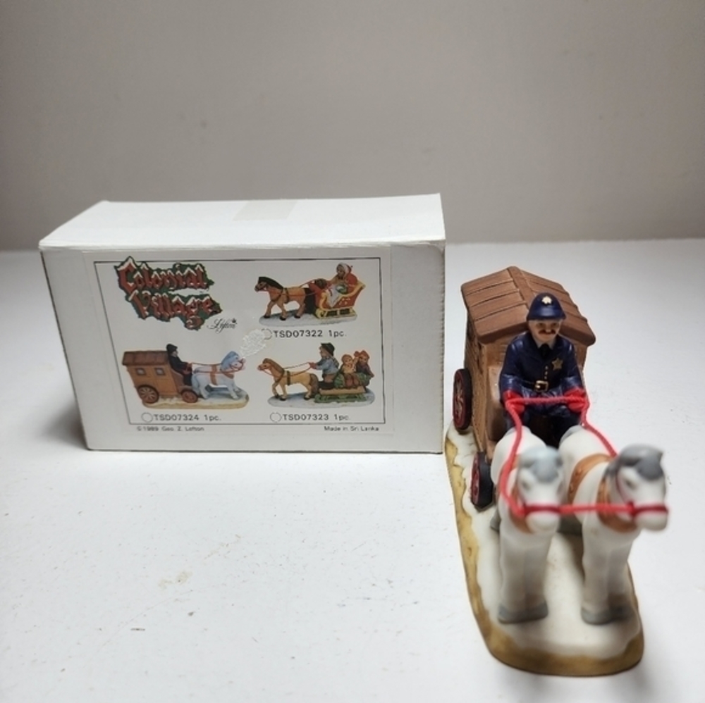 Lefton 1989 Colonial Village Police Paddy Wagon Made In Sri Lanka